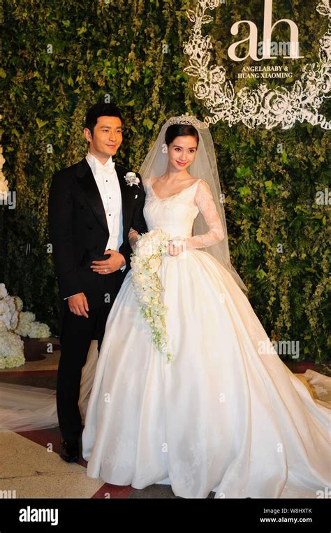 angelababy wedding gown|huang xiaoming net worth.